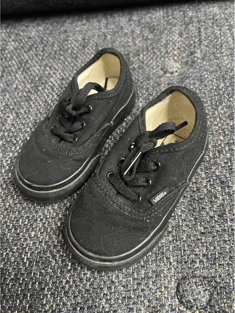 Vans size 5 toddler black lace-up sneakers